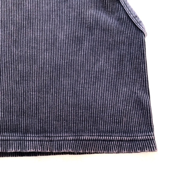 Free People Happiness Runs Washed Black Ribbed Crop Top M/L - Picture 4 of 11